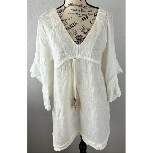 Eberjey 100% Cotyon White Tunic Blouse, size Small - Picture 1 of 9